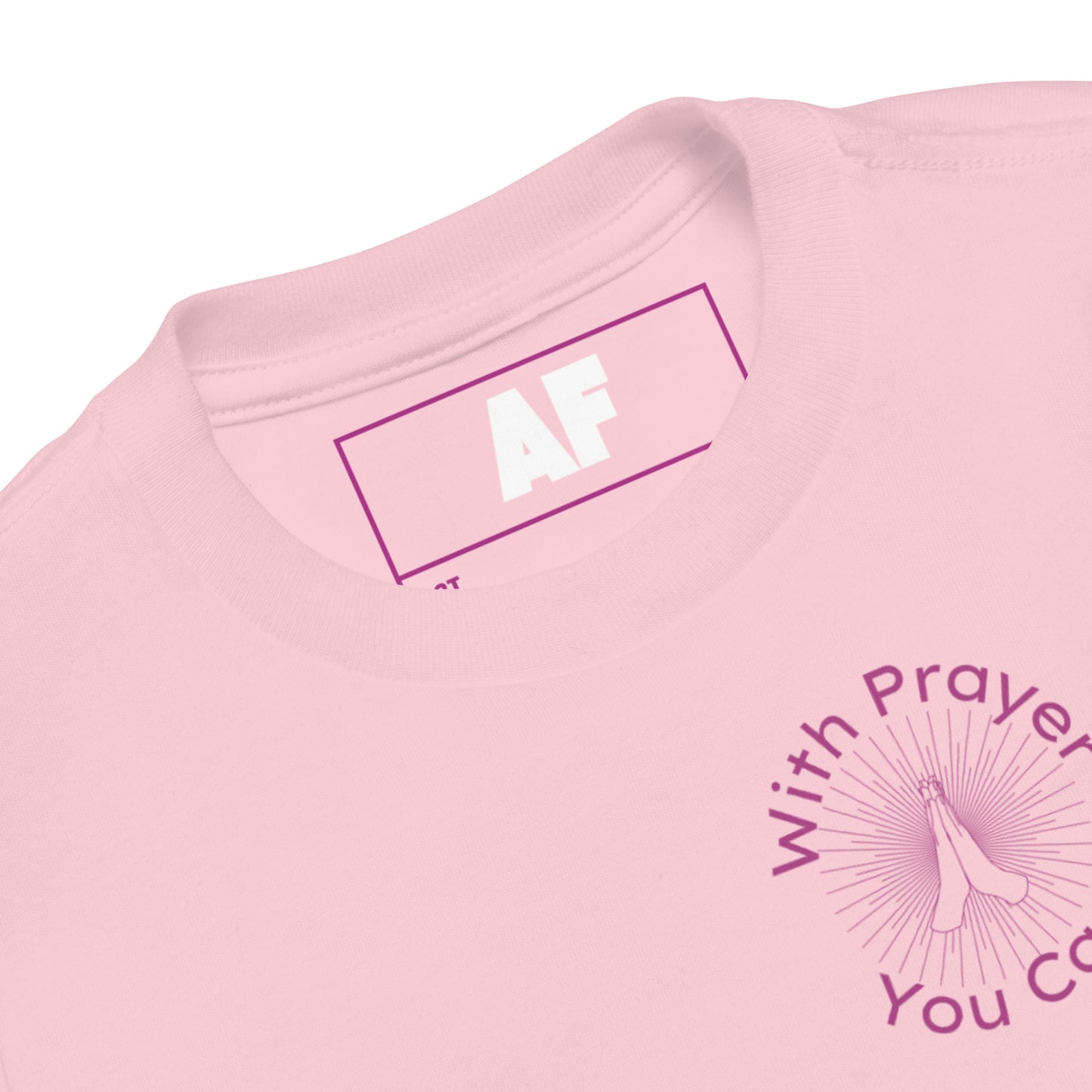 With Prayer you Can Toddler Short Sleeve Tshirt in Pink & Purple