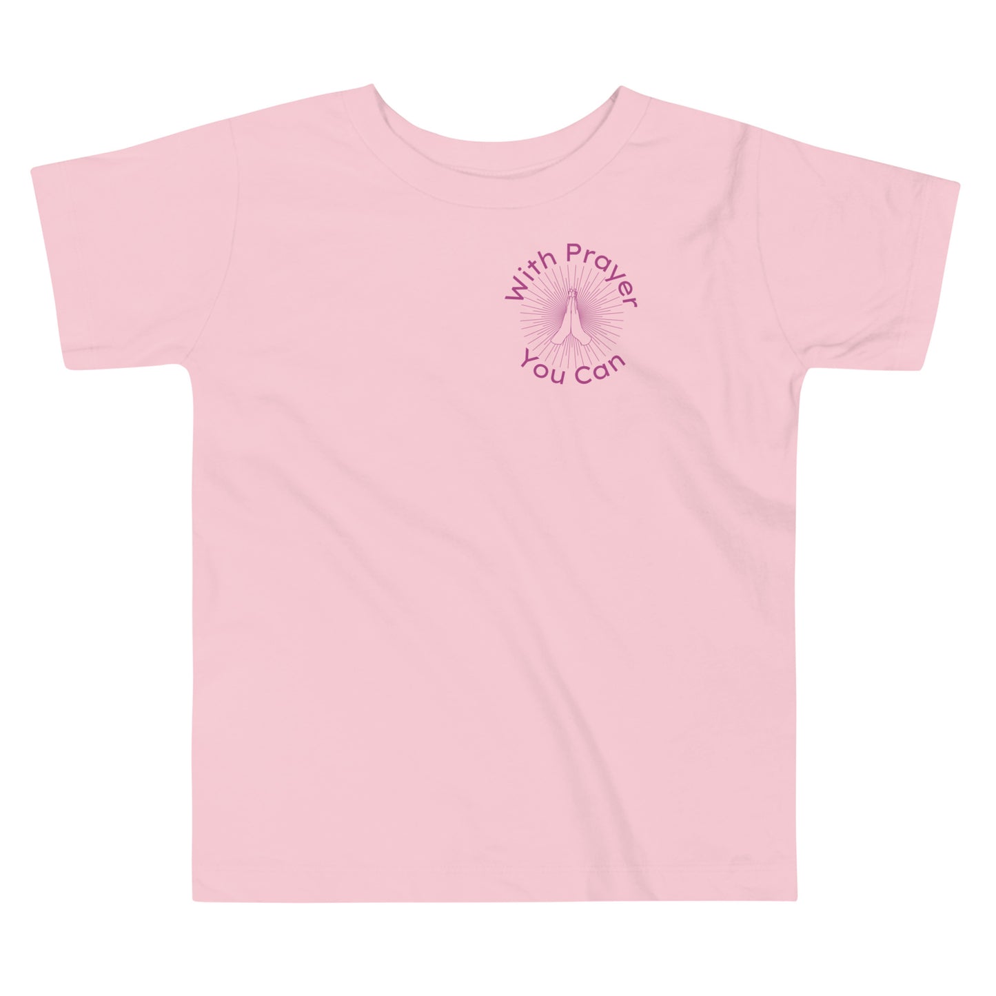 With Prayer you Can Toddler Short Sleeve Tshirt in Pink & Purple